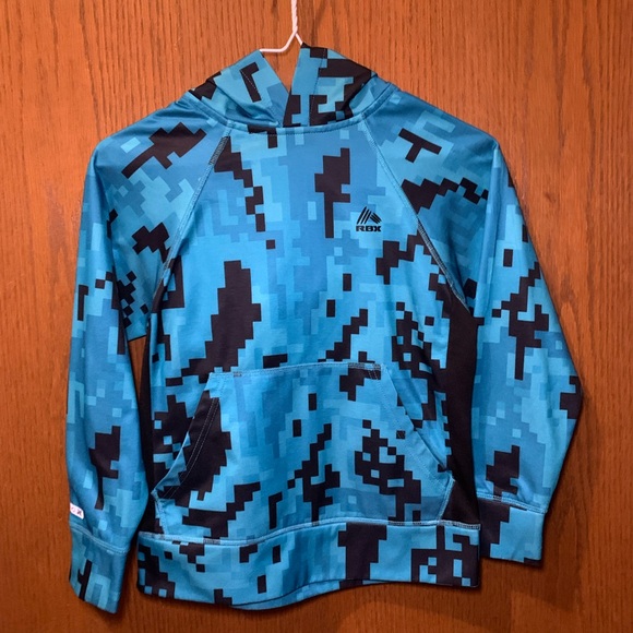 RBX Boys Hoodie Blue Digital Camo Pullover Size S (8) - Picture 1 of 10